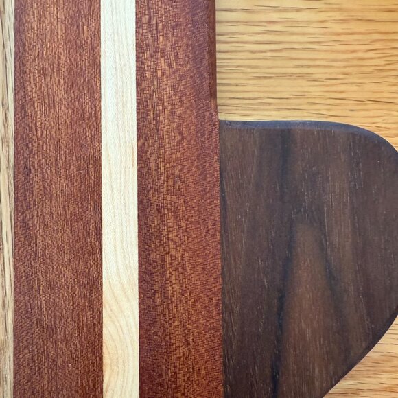 Hamsa Cutting Board Mixed Hardwoods Hand Crafted Reversible Bread Challah Board - Picture 4 of 5